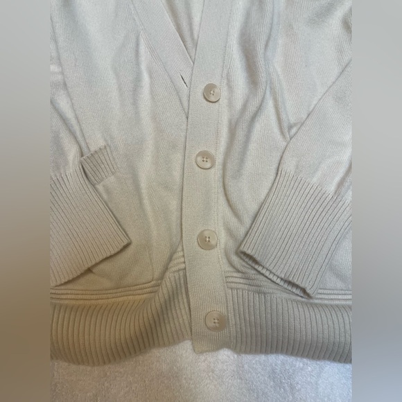 Nordstrom Cardigan - Cashmere/ Cotton Button Down Cardigan Beige XL Cabin Core - Picture 7 of 11